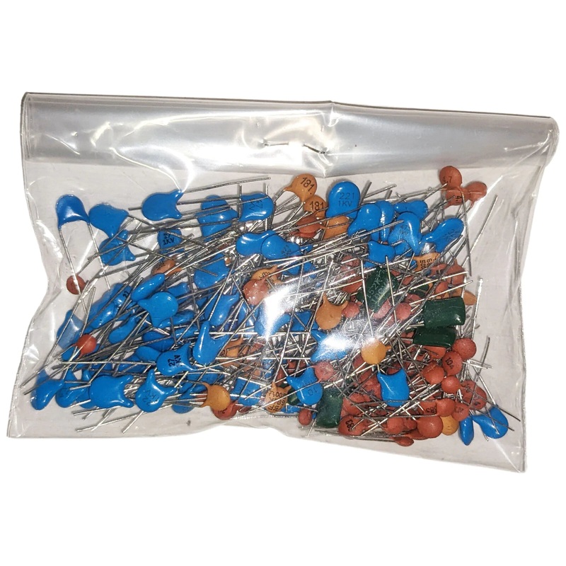 200 Piece Disc Capacitor Assortment, Wide Range of Values