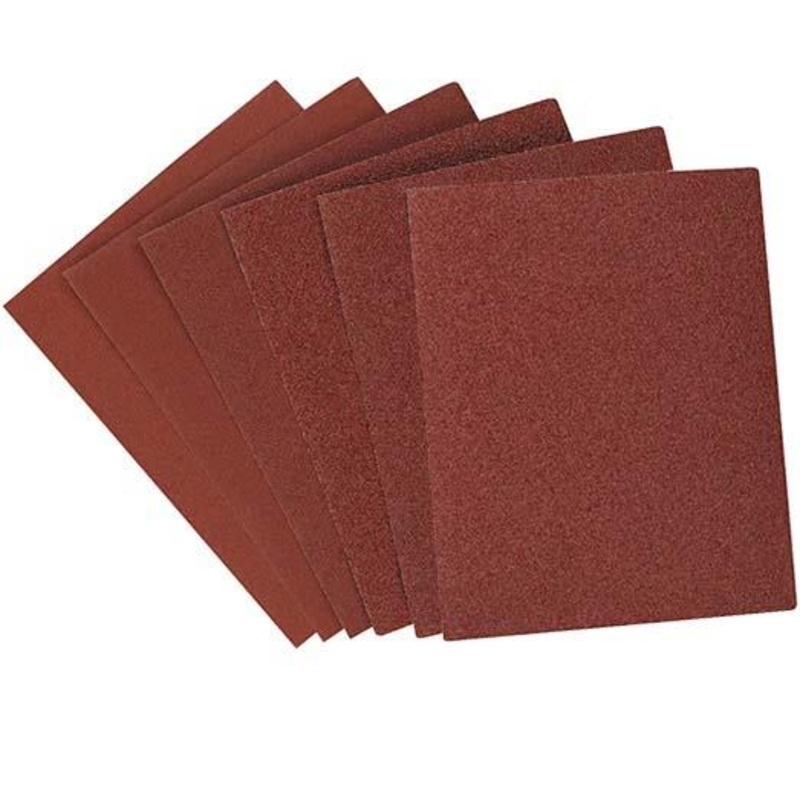 1/4 Assorted Sand paper, 60 Grit, 100 Grit & 240 Grit - 6 Pack