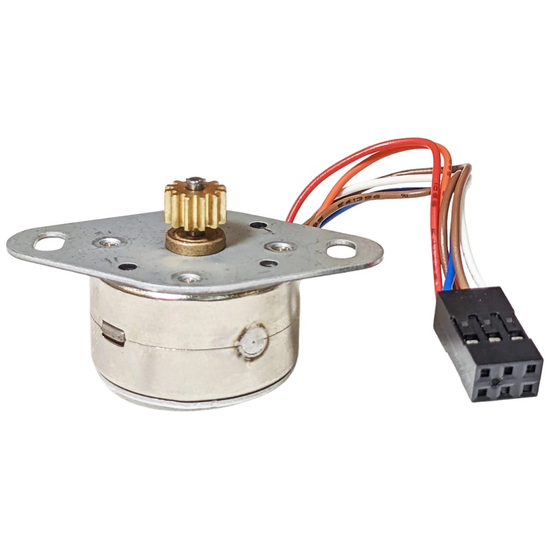 Stepper Motor Unipolar DC 5-9V, 6 Wire Leads, 7.2mm Diameter Metal Gear with 12 Teeth (MCM-1)