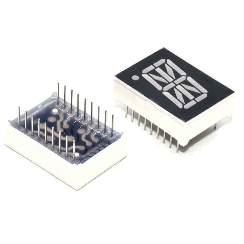 0.8 inch (20mm) 16 Segment Single Digit Alphanumeric Display, Red, Common Cathode