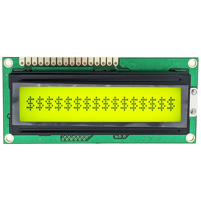 16 x 1 Character Dot Matrix LCD Module with Backlight, 64.0x13.8mm Viewing Area (JHD161A)