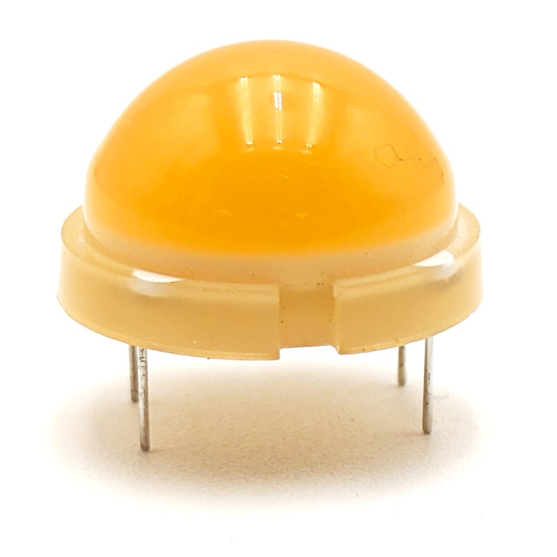 20mm Big Dome  LED, Amber Color, 3045 mcd Luminous Intensity, 4 Pin DIP Socket