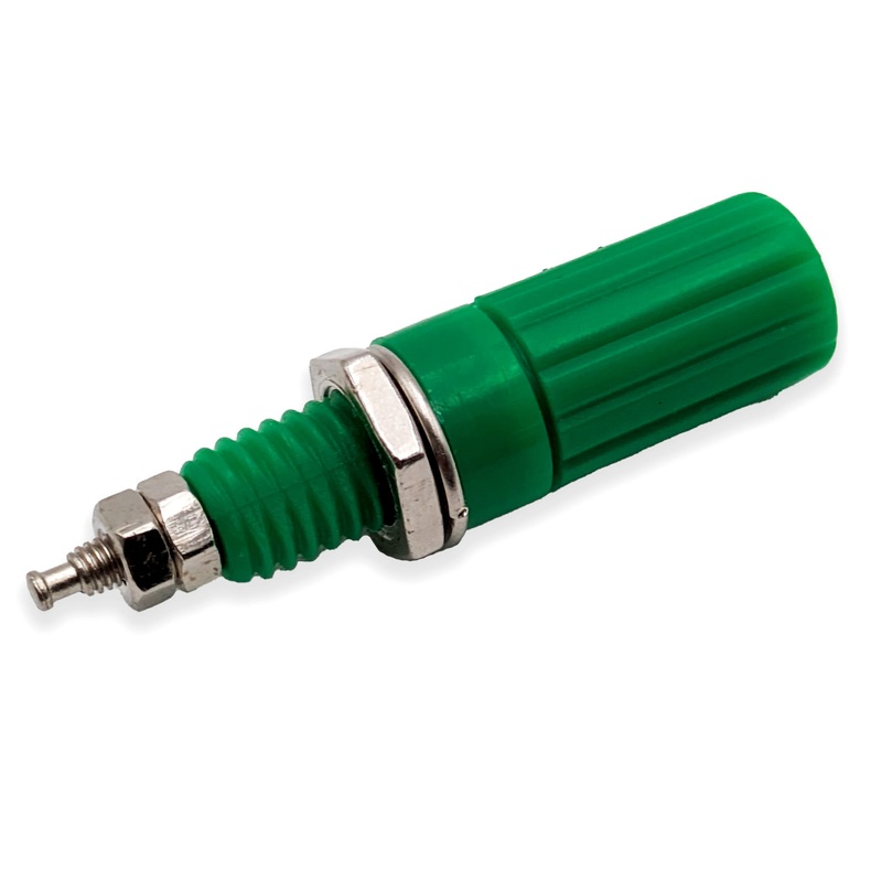 5-Way Binding Post Insulated, Accepts Banana Plug, Spade Lug, Green Color