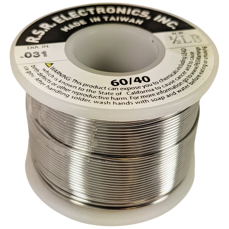 60/40 Rosin Core Solder, 0.031" Diameter, 1/2 Pound Spool