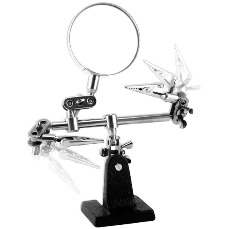 Adjustable Helping Hand with Magnifying Glass, Holds Your PCBs and Projects in an Exact Position