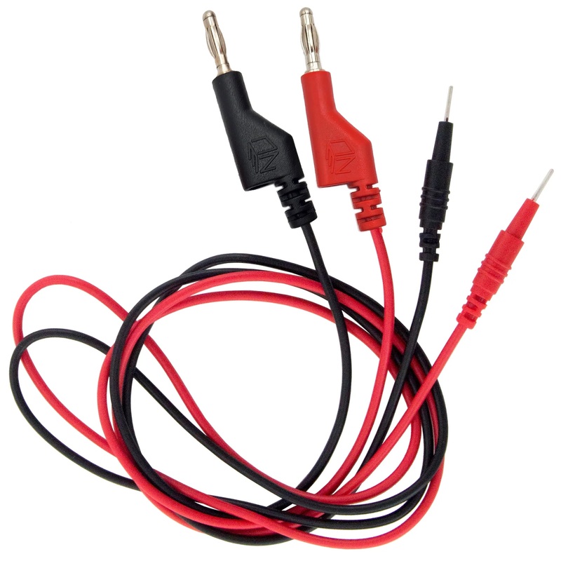 36" Banana Plug to Breadboard Pin Test Lead Set, Includes 1 Red and 1 Black Lead