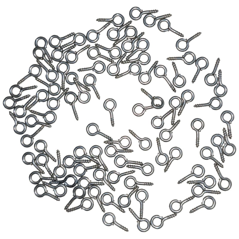 100 Pack Small Screw Eyes for Pinewood Derby, Crafting, and other DIY Projects