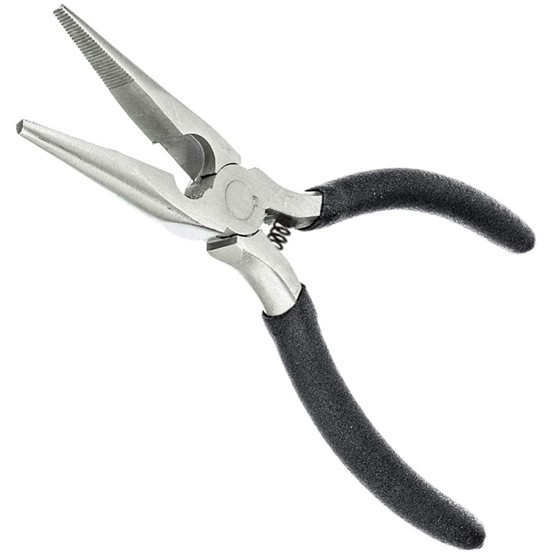 5 Inch Mini Long Nose Pliers (Serrated Jaws) with Side Cutter and Comfort Grip Handles by RSR