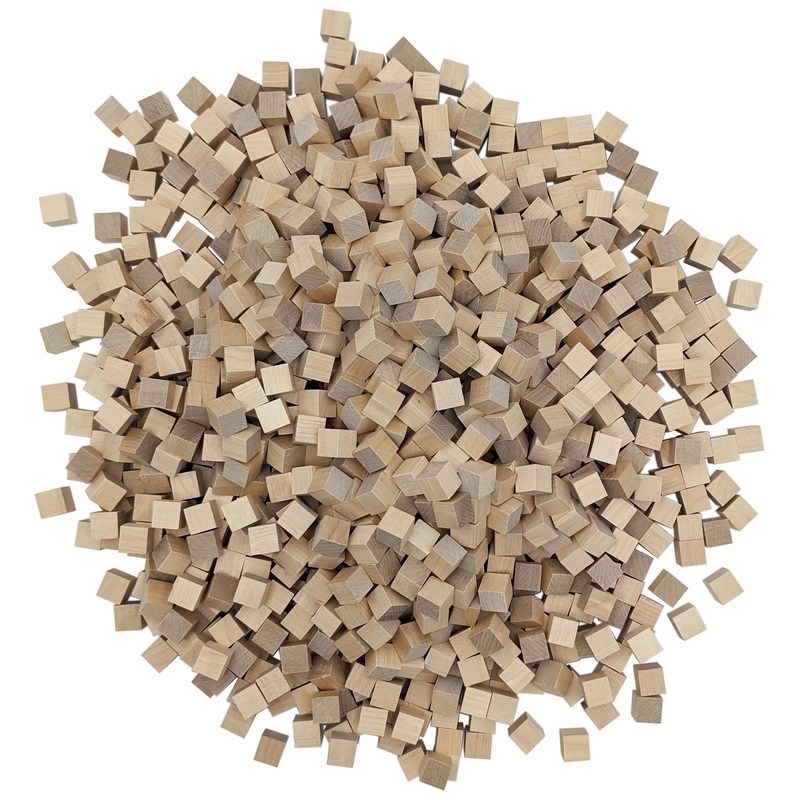 1,000 Pack -inch (0.75") Wood Blocks, Mini Unfinished Wooden Cubes for Painting, Carving, and other DIY Craft Projects