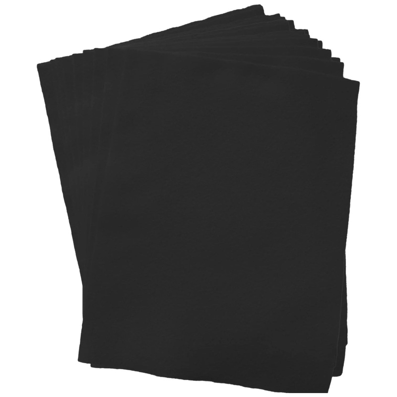 12 Pack Black Felt Sheets, 9" x 12"