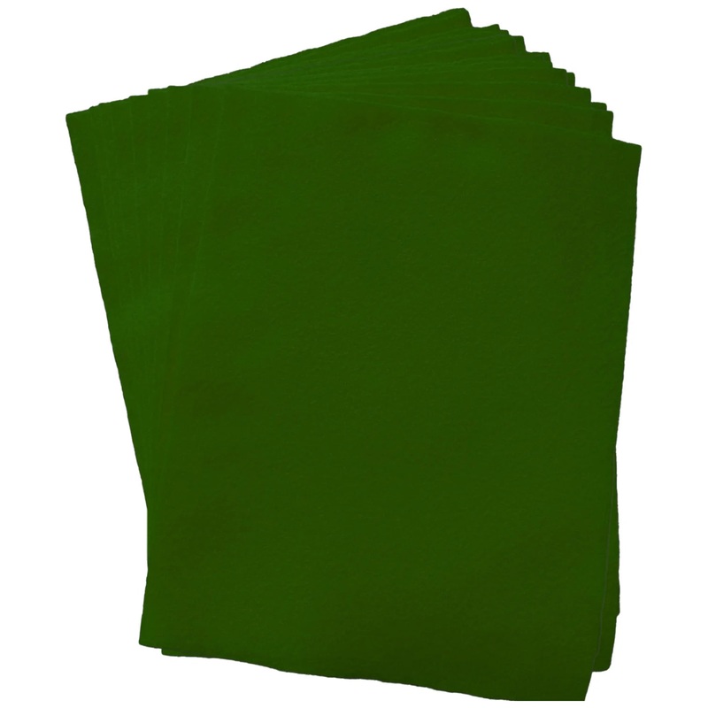 12 Pack Dark Green Felt Sheets, 9" x 12"