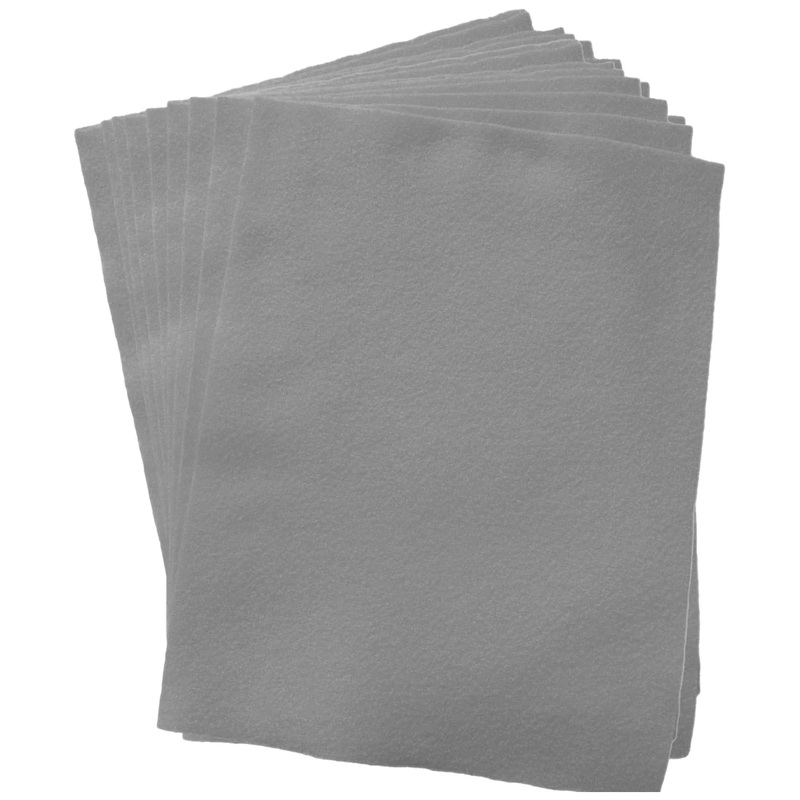 12 Pack Gray Felt Sheets, 9" x 12"