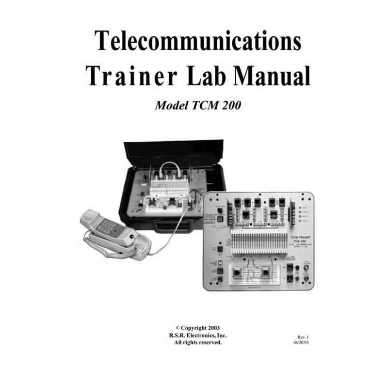 RSR Telecommunications Trainer Lab Manual/Work Book