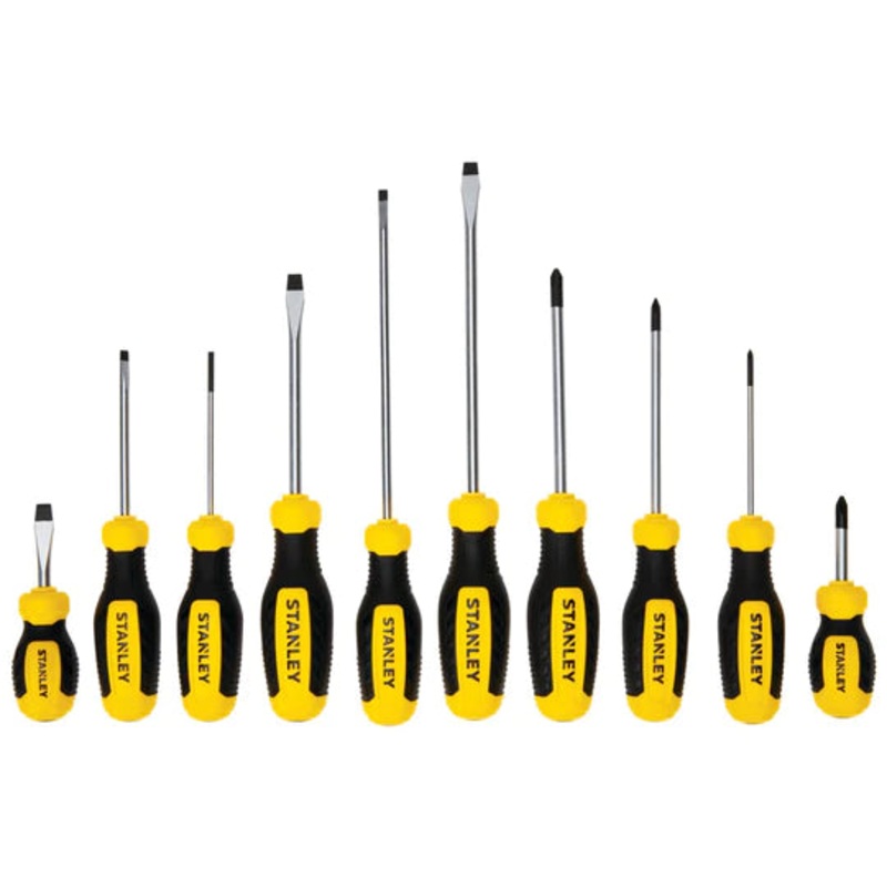 Stanley 10 Piece Screwdriver Set with Comfort Grip Handles (STHT60799)