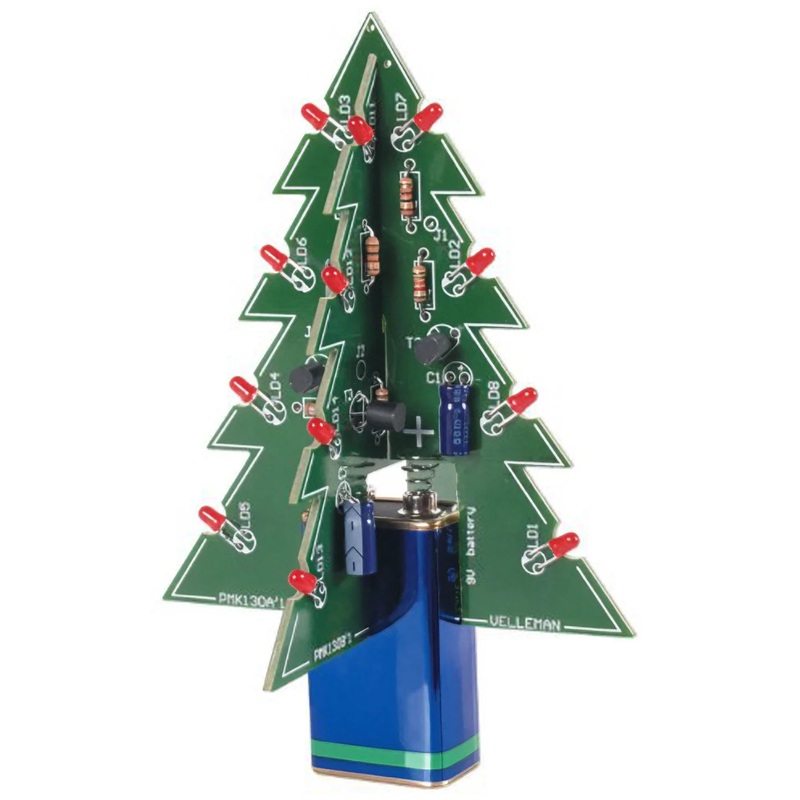 3D Xmas Tree Intermediate Skill Level Soldering Practice Kit (WSSA130)