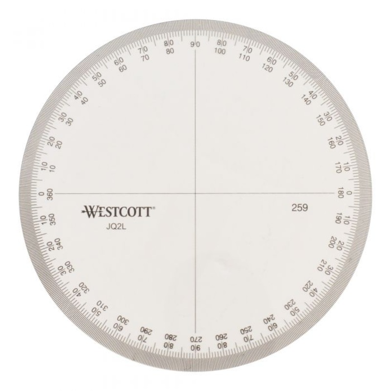 Westcott 4" 360 Circular Protractor Measuring Tool (259)