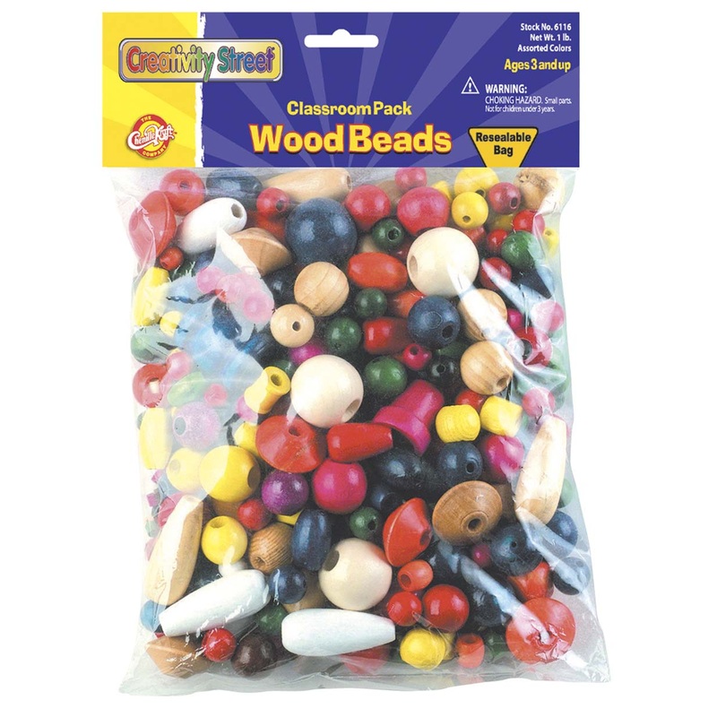 Wood Bead Assortment 1 lb Bag