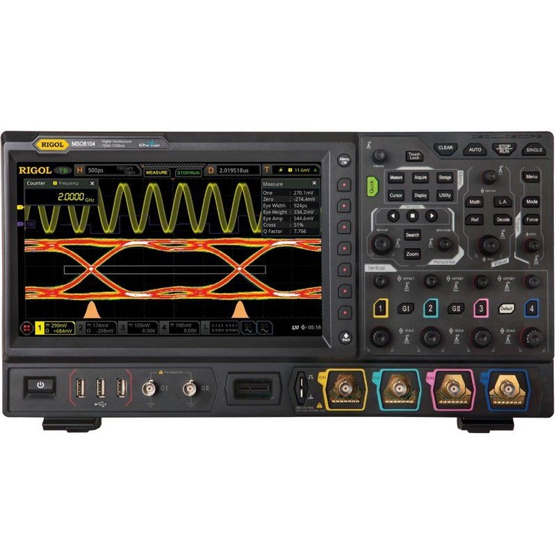 Rigol 1 GHz 4 Channel Mixed Signal Oscilloscope Model MSO8104
