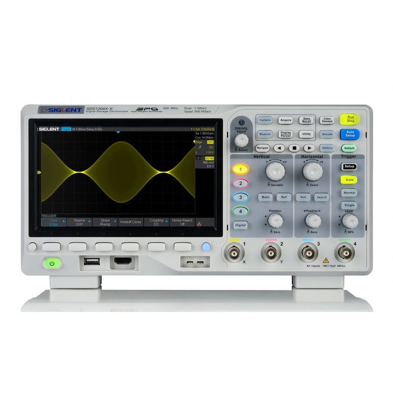 Siglent SDS1204X-E 200 MHz, 4 Channel Super Phosphor Oscilloscope, MSO Option (Sold Separately)