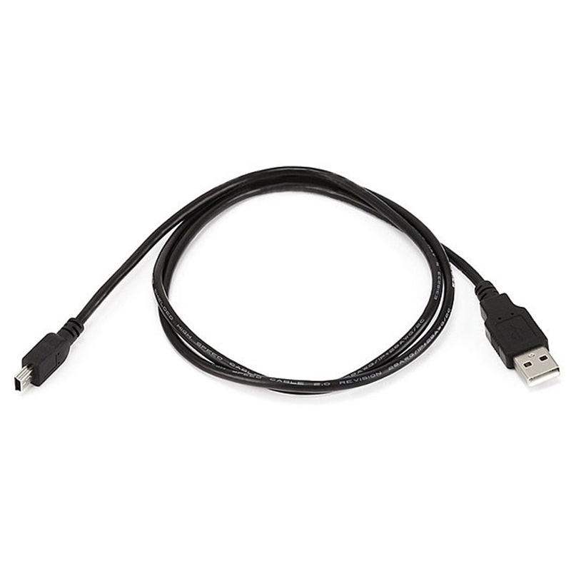 USB Type "A" Male to Mini USB Type "B" Male Cable 2.0, 3 Feet Length, Black Color, 28AWG