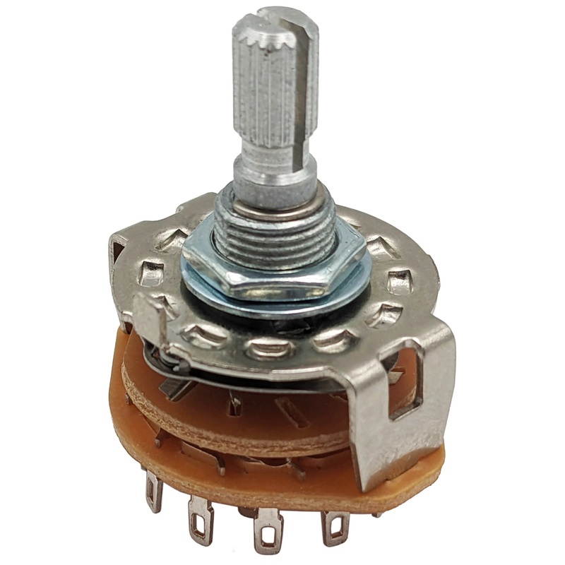 3 Pole 4 Position Rotary Switch (3P4T) with Solder Lug Termination