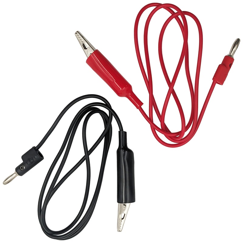 36-inch Banana to Large Alligator Clip Test Lead Set, Includes 1 Red and 1 Black