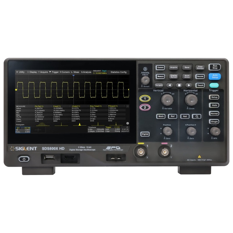 Siglent 70 MHz, 2 Channel Mixed Signal Oscilloscope, Model SDS802X HD