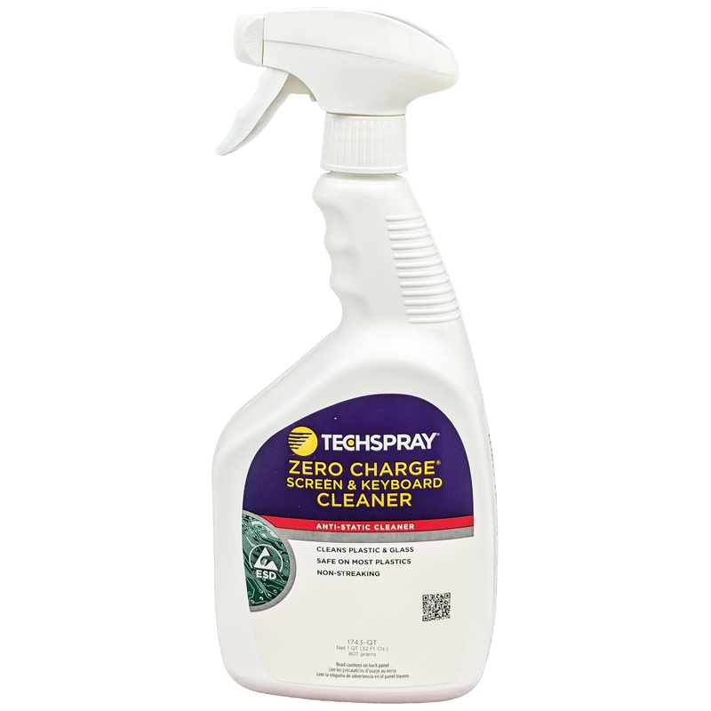 TechSpray Zero Charge Screen & Keyboard Cleaner, 1 Quart Spray Bottle (1743-QT)