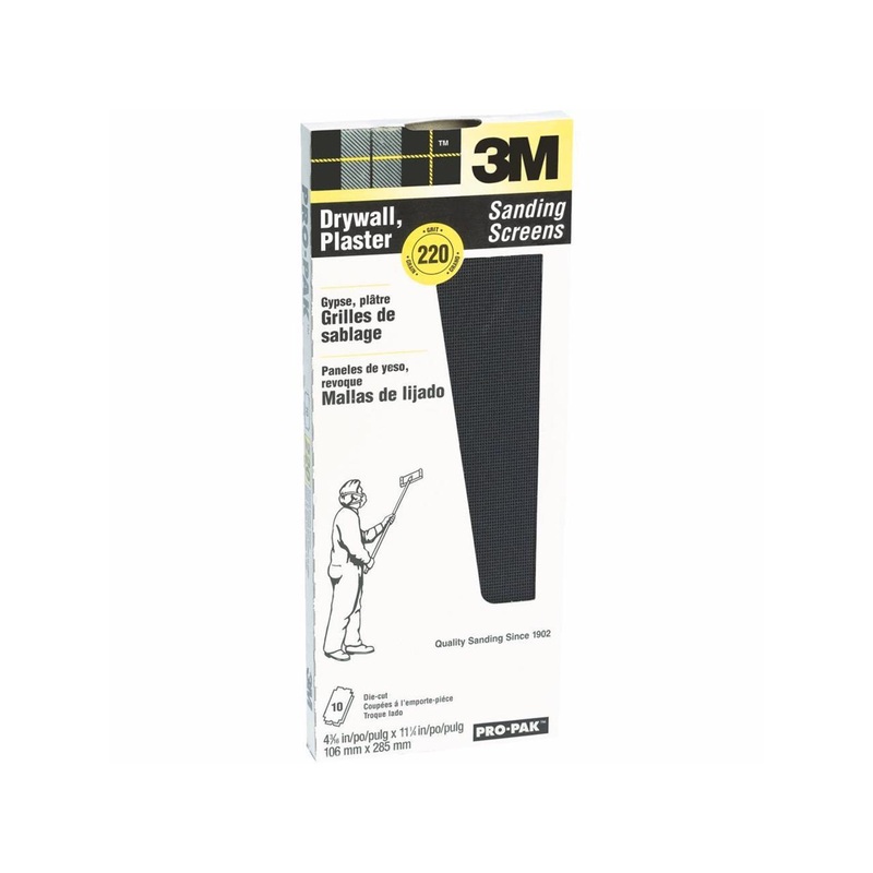 3M 99436NA 4-3/16" x 11-1/4" 220 Grit Drywall Plaster Sanding Screens 10 Pack