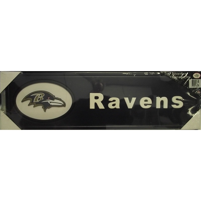 Adventure Furniture NFL Baltimore Ravens 6-5/8" x 24" Team Name Plaque 00355