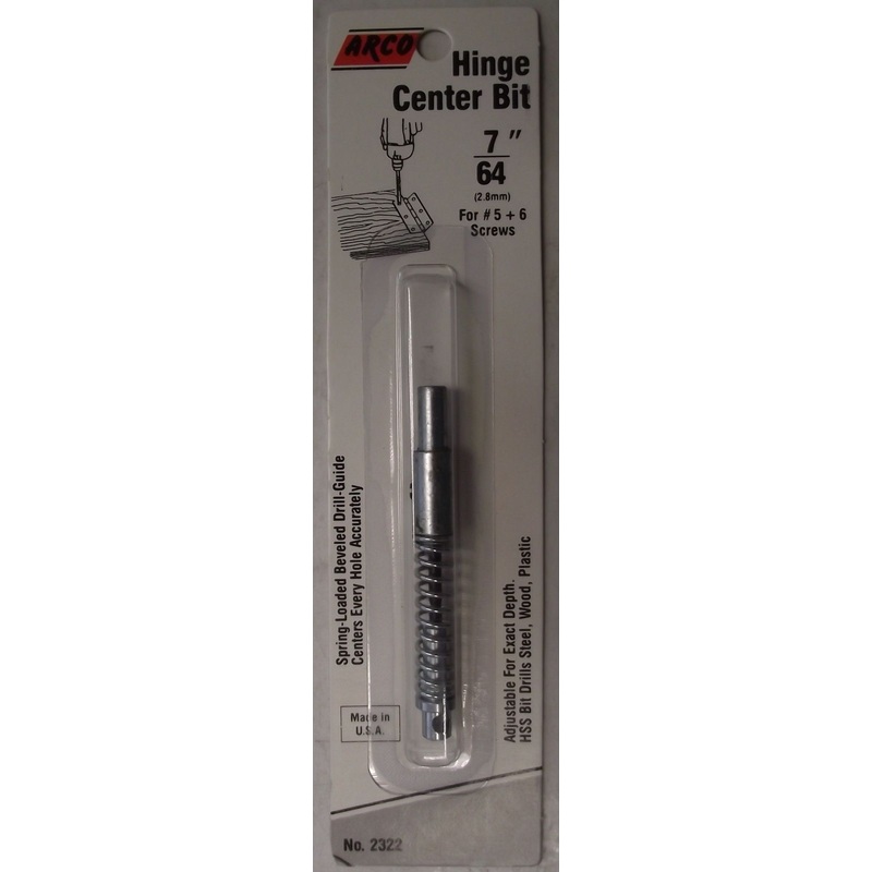 Arco 2322 7/64" Hinge Center Bit for #5 - 6 Screws USA