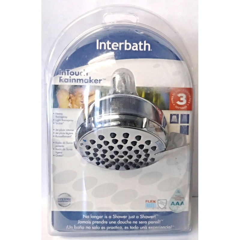 Interbath B1000CH InTouch Rainmaker 3 Settings Shower Head