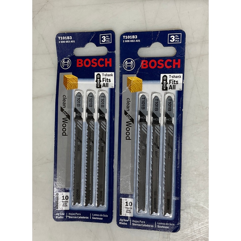 Bosch T101B3 4" x 10 TPI Clean Wood Cutting T-Shank Jig Saw Blades 2-3pk Swiss #I-56