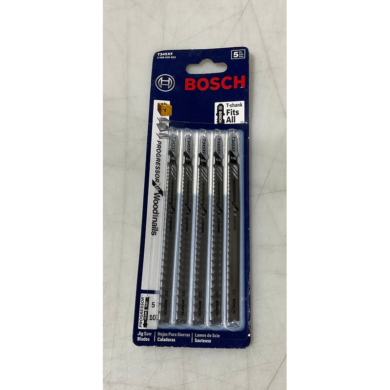 Bosch T345XF 5-1/2" x 5/10 TPI Progressor T-Shank Jig Saw Blades Swiss 5pk #I-94