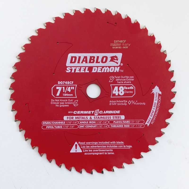 Diablo D0748CF 7-1/4"x 48T Steel Demon Metal Cutting Circular Saw Blade Italy #54