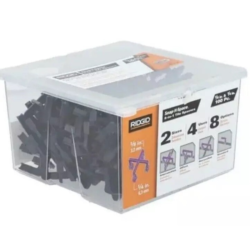 Ridgid FT3507 8-in-1 Tile Spacers 1/8" and 1/4" (100-Pack with Resealable Box)