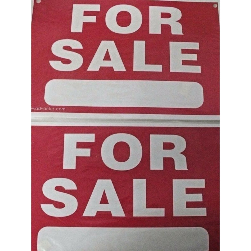 Advantus 83638 For Sale Sign Preprinted 8" x 12" Plastic 2 Signs