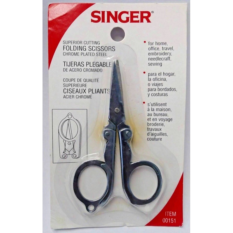 Singer 00151 3" Superior Cutting Chrome Plated Steel Folding Scissors