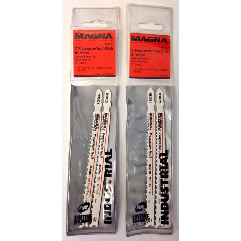 Magna M90527 5" Progressive Tooth Pitch Bi-Metal T-Shank Jigsaw Blades 2-2 PKS
