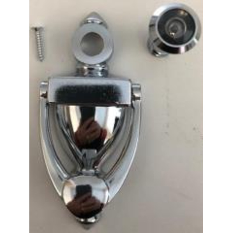 Taymor 37-B4806N Door Knocker and 180 Degree Viewer, 5 1/2" (Nickel)