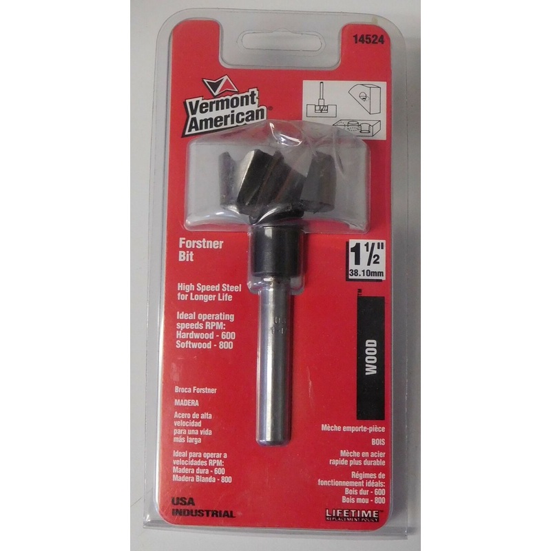Vermont American 14524 1-1/2" Forstner Bit for Wood USA