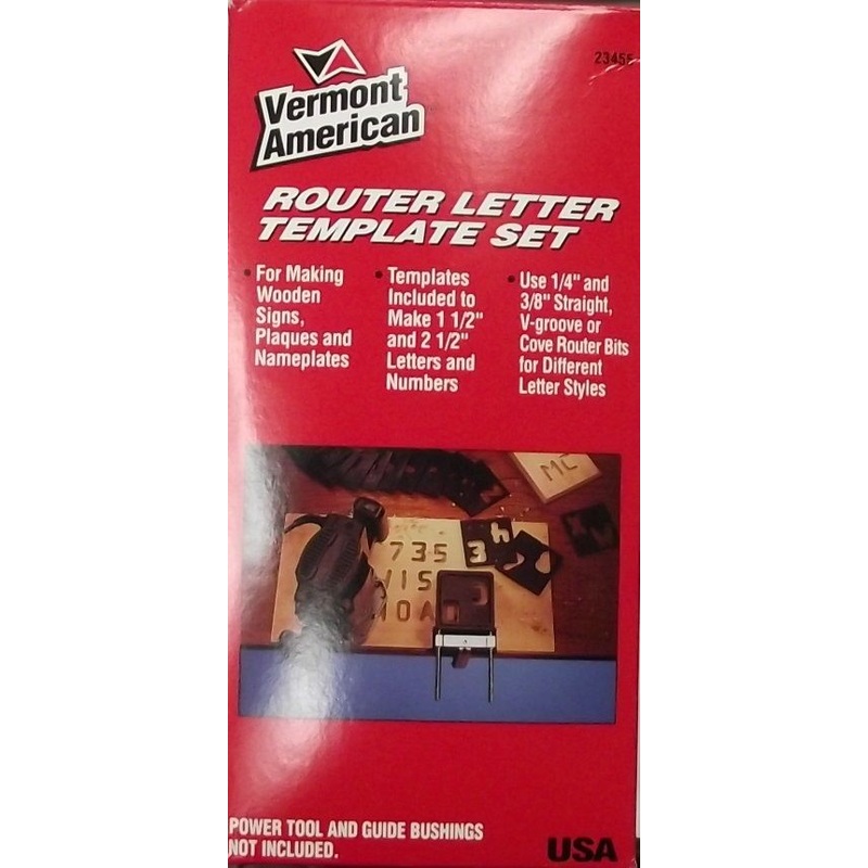 Vermont American 23455 Router Letter Template Set USA