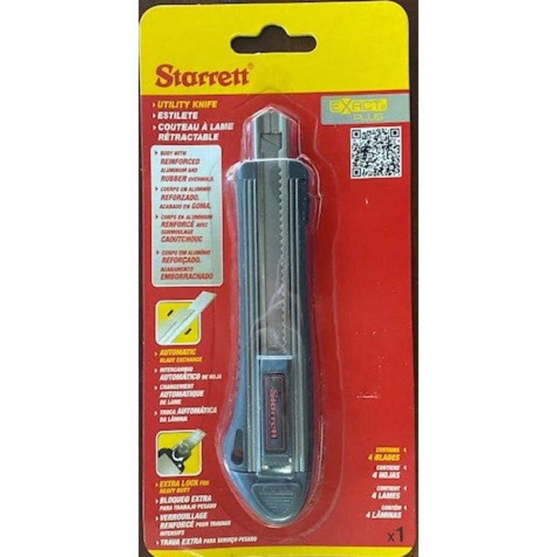 Starrett KUXP020-N Small Aluminum Body Automatic Locking Utility Knife