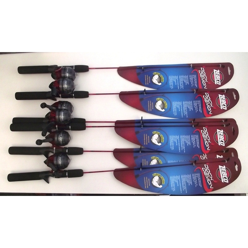 Zebco Dock Demon Spincast Rod & Reel Combo Super Tough 6pcs  301