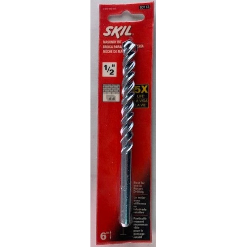 Skil 93113 1/2" x 6" Round Rotary Drill Bit