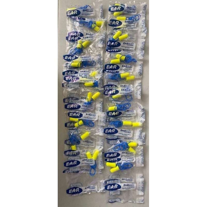 3M 311-1250 E-A-Rsoft Yellow Neons Corded Ear Plugs 20 Pairs USA