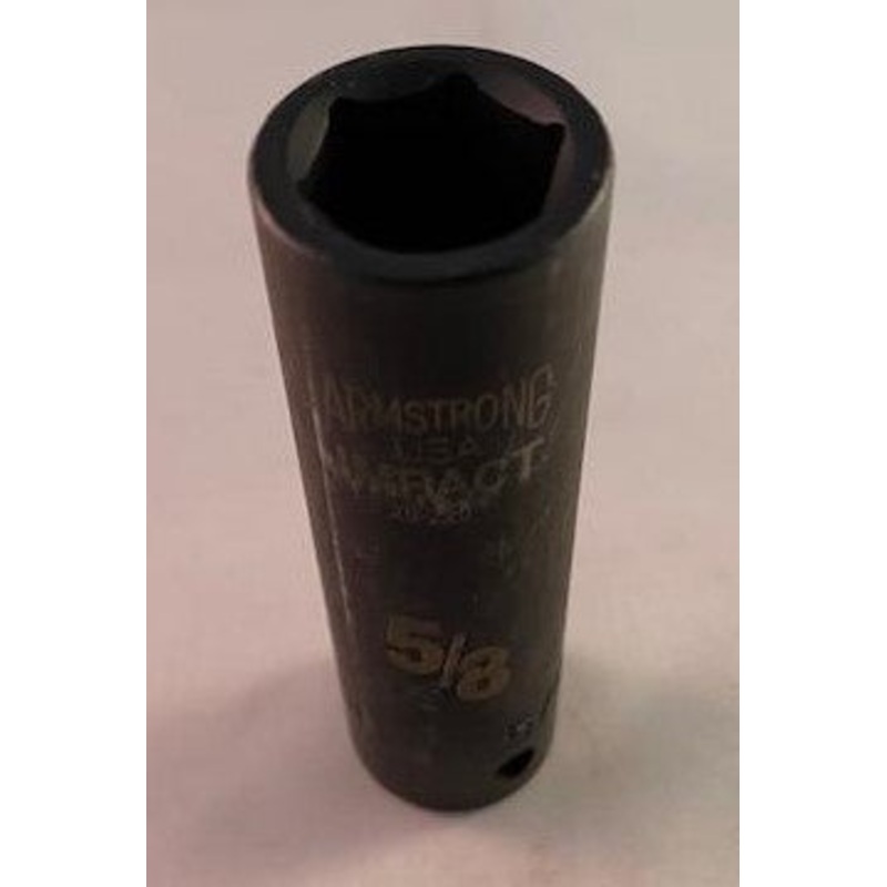 Armstrong 20-220 Black Oxide 1/2" Drive 6 Point 5/8" Deep Impact Socket USA