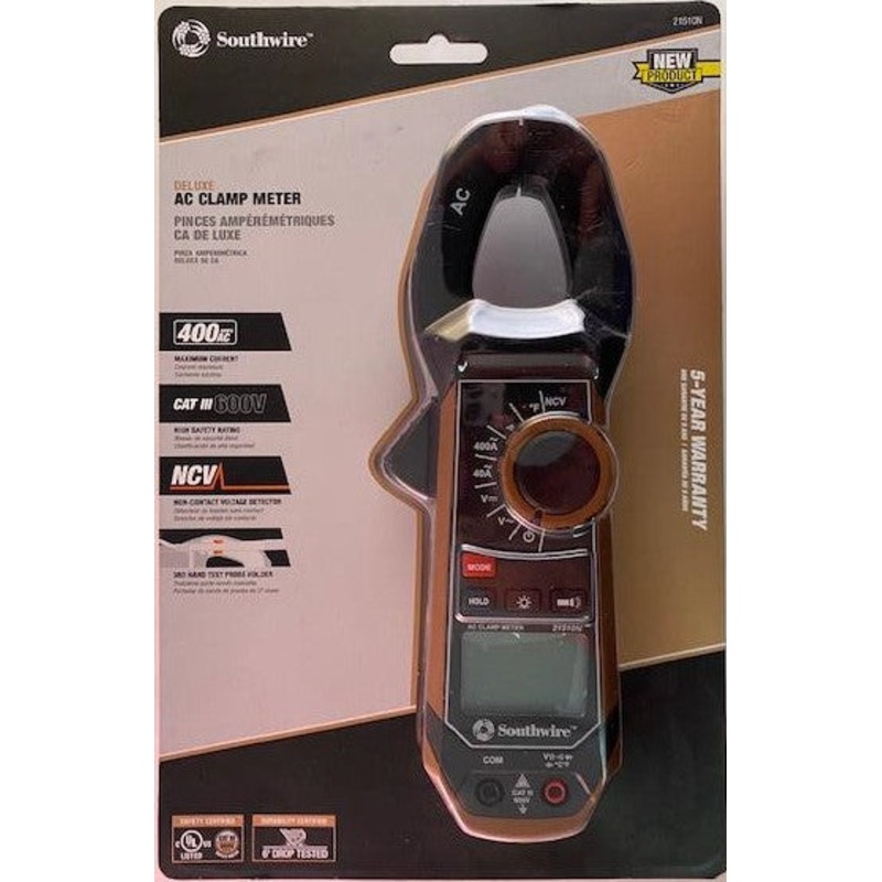 Southwire 21510N Deluxe AC CATIII 600V 400-Amp Clamp Meter