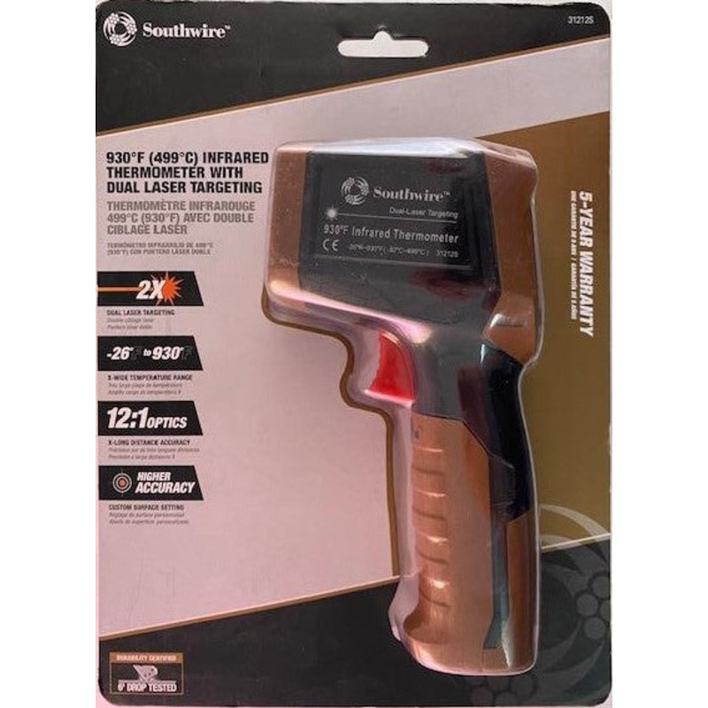Southwire 31212S -26F to 930F Infrared Thermometer Dual Laser Targeting