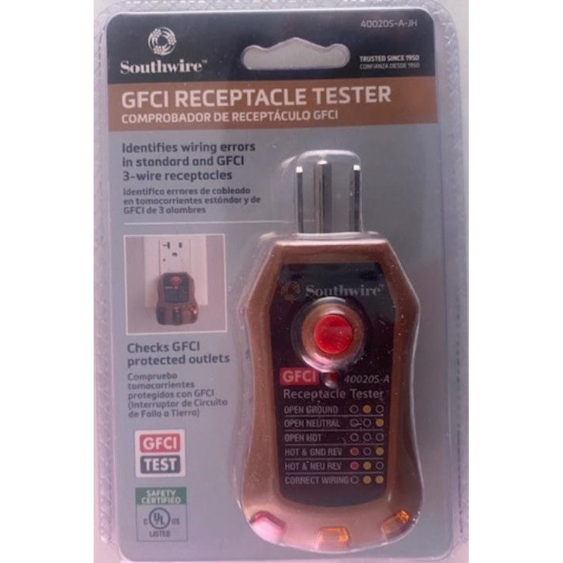 Southwire 40020S-A-JH GFCI Receptacle Tester